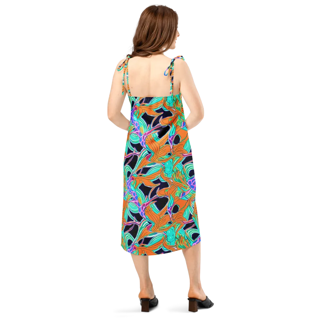 Orbiting Leaves on Slip Dress — Back