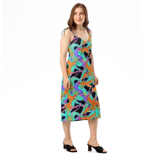Orbiting Leaves on a Slip Dress