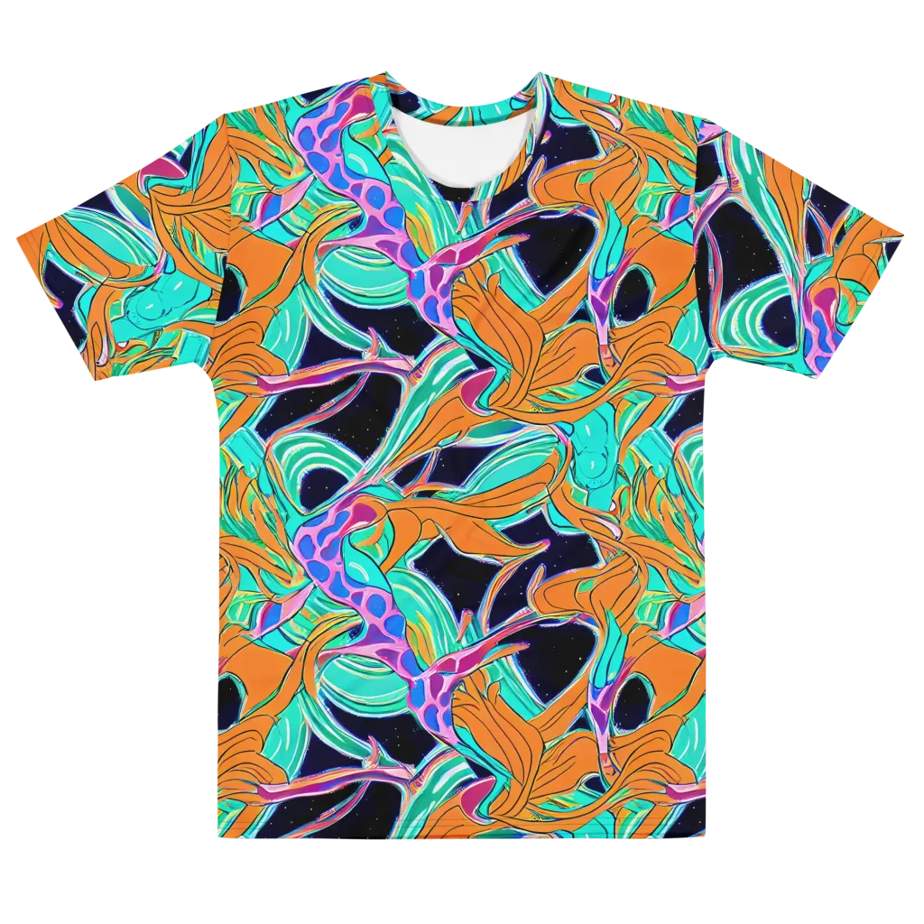 Orbiting Leaves on Men's Cotton Crew Neck T-Shirt — Front