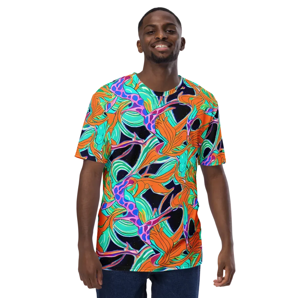 Orbiting Leaves on Men's Crew Neck T-Shirt — Front