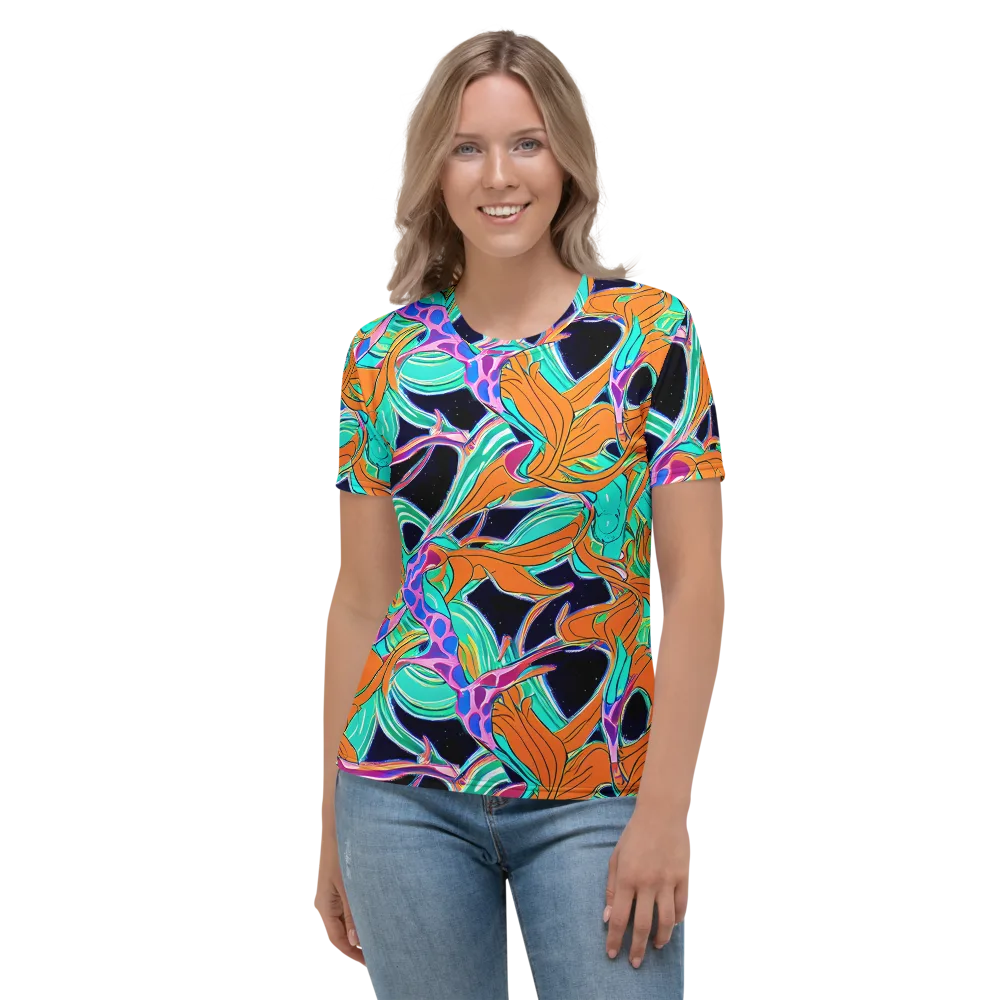 Orbiting Leaves on Women's Crew Neck T-Shirt — Front