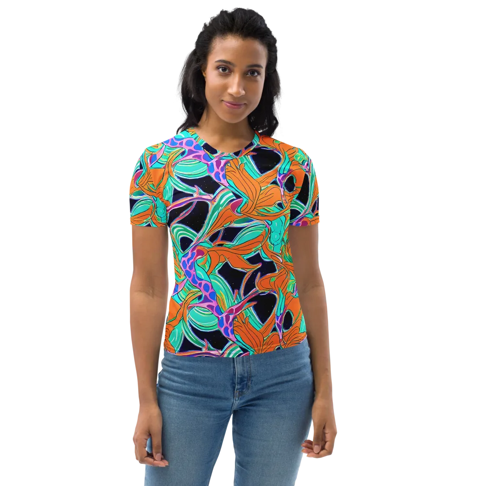 Orbiting Leaves on Women's Crew Neck T-Shirt — Front