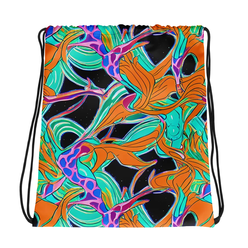 Orbiting Leaves on Drawstring Bag — Photo