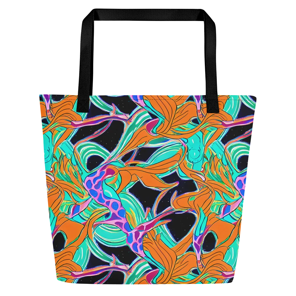 Orbiting Leaves on Large Tote Bag W/ Pocket — Front