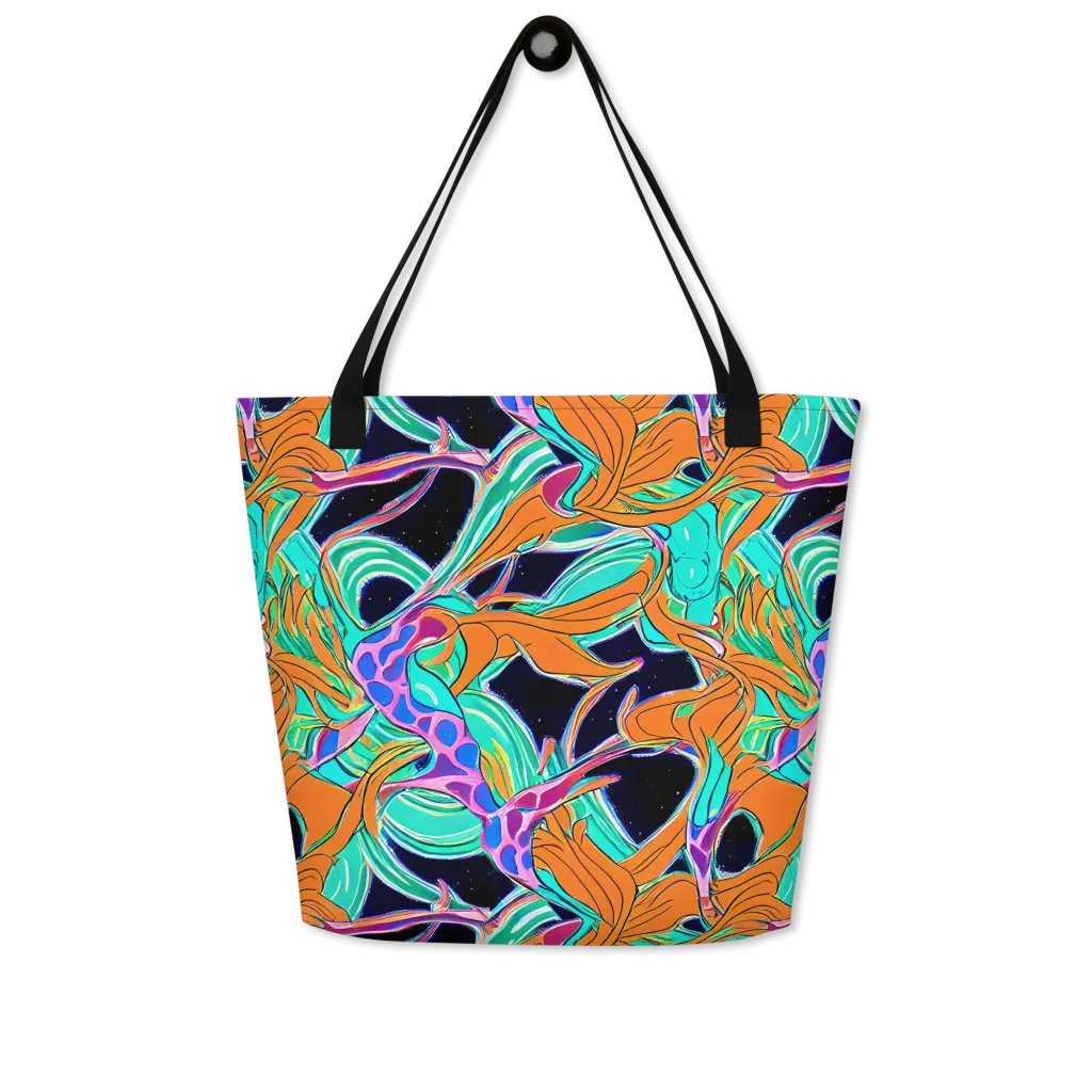 Orbiting Leaves on Large Tote Bag W/ Pocket — Front