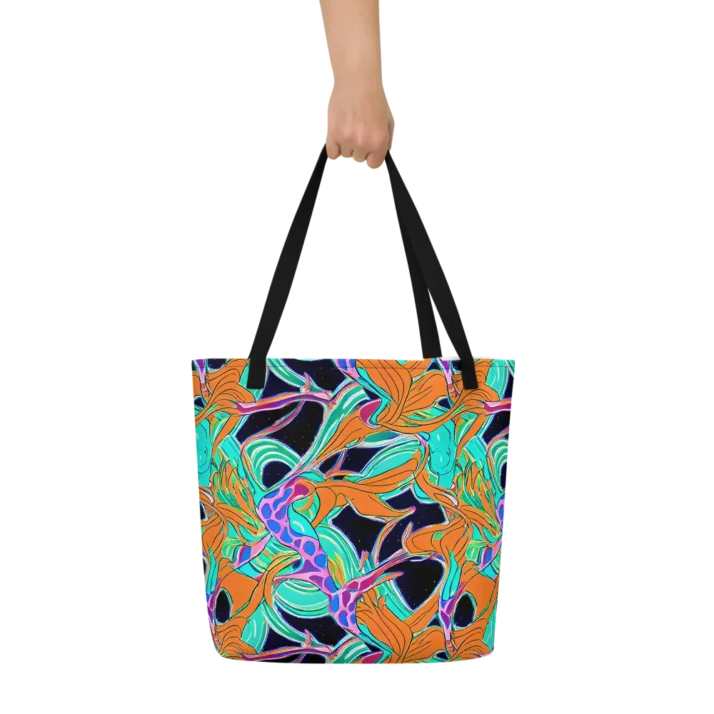 Orbiting Leaves on Large Tote Bag W/ Pocket — Front