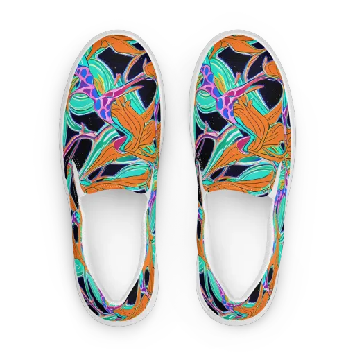 Orbiting Leaves on a Women's Slip-On Canvas Shoes