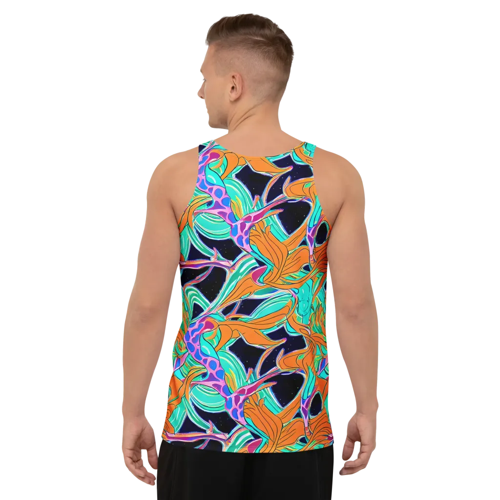 Orbiting Leaves on Men's Tank Top — Back