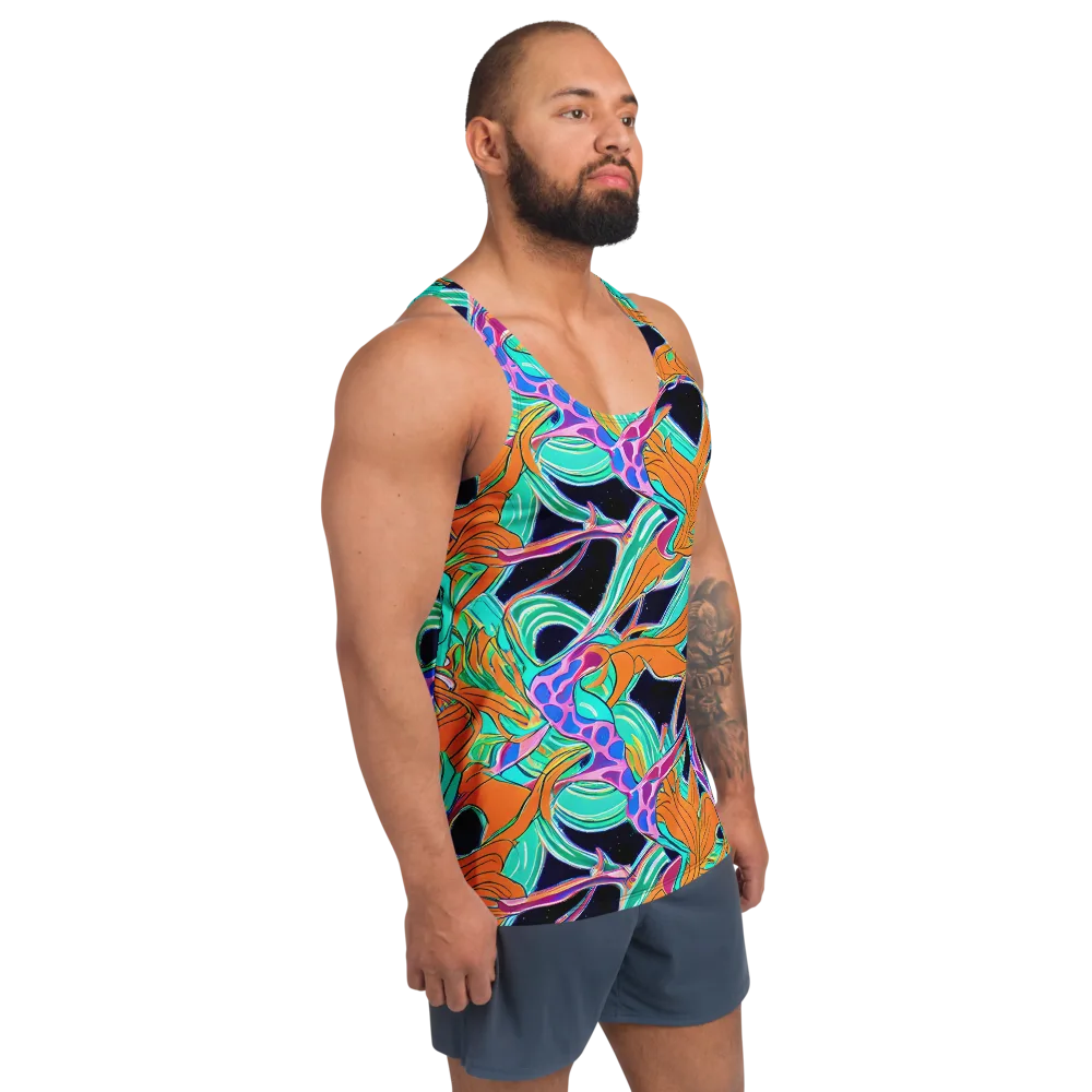 Orbiting Leaves on Men's Tank Top — Right Front