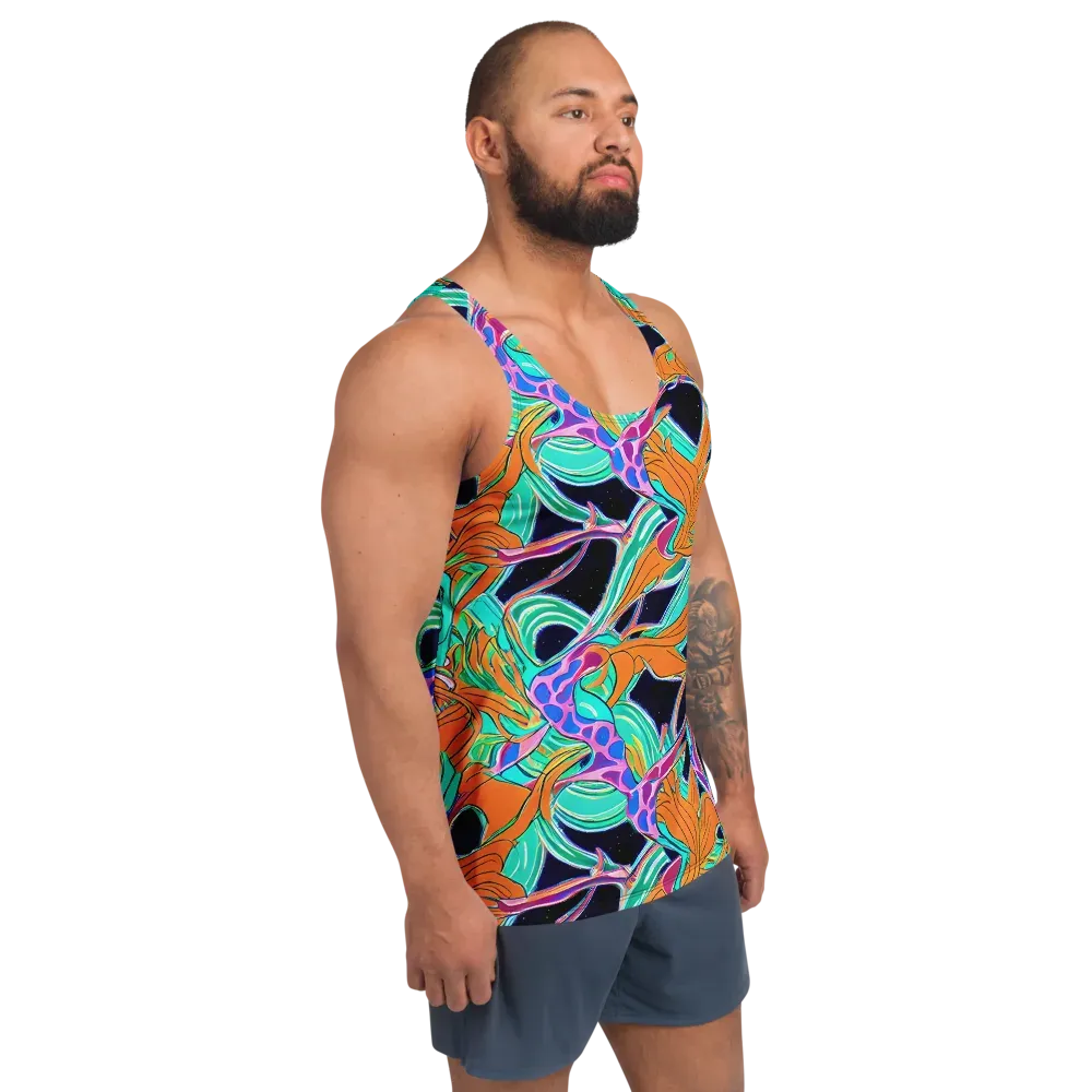 Orbiting Leaves on Men's Tank Top — Right Front
