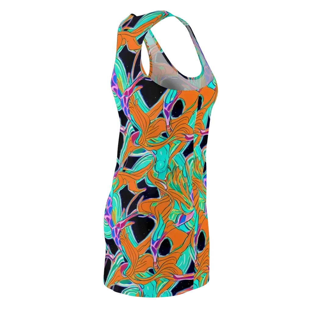 Orbiting Leaves on Racerback Dress — Back Side