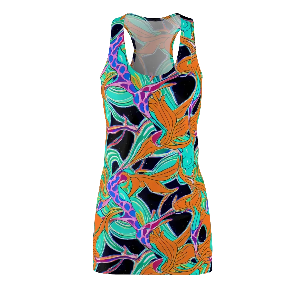 Orbiting Leaves on Racerback Dress — Front