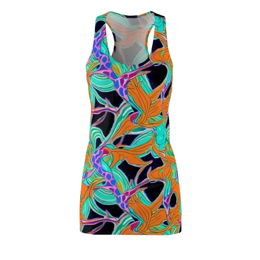 Orbiting Leaves on a Racerback Dress