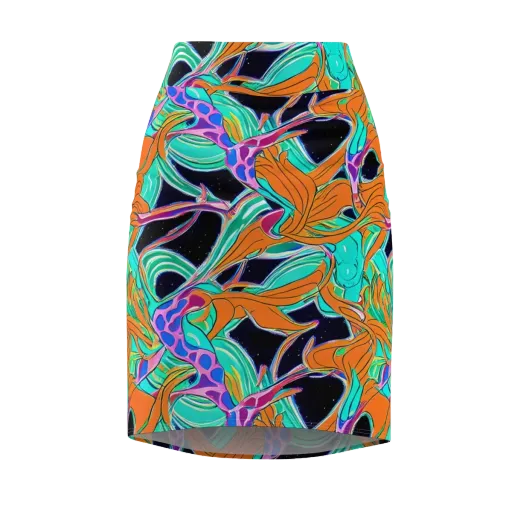Orbiting Leaves on a Pencil Skirt