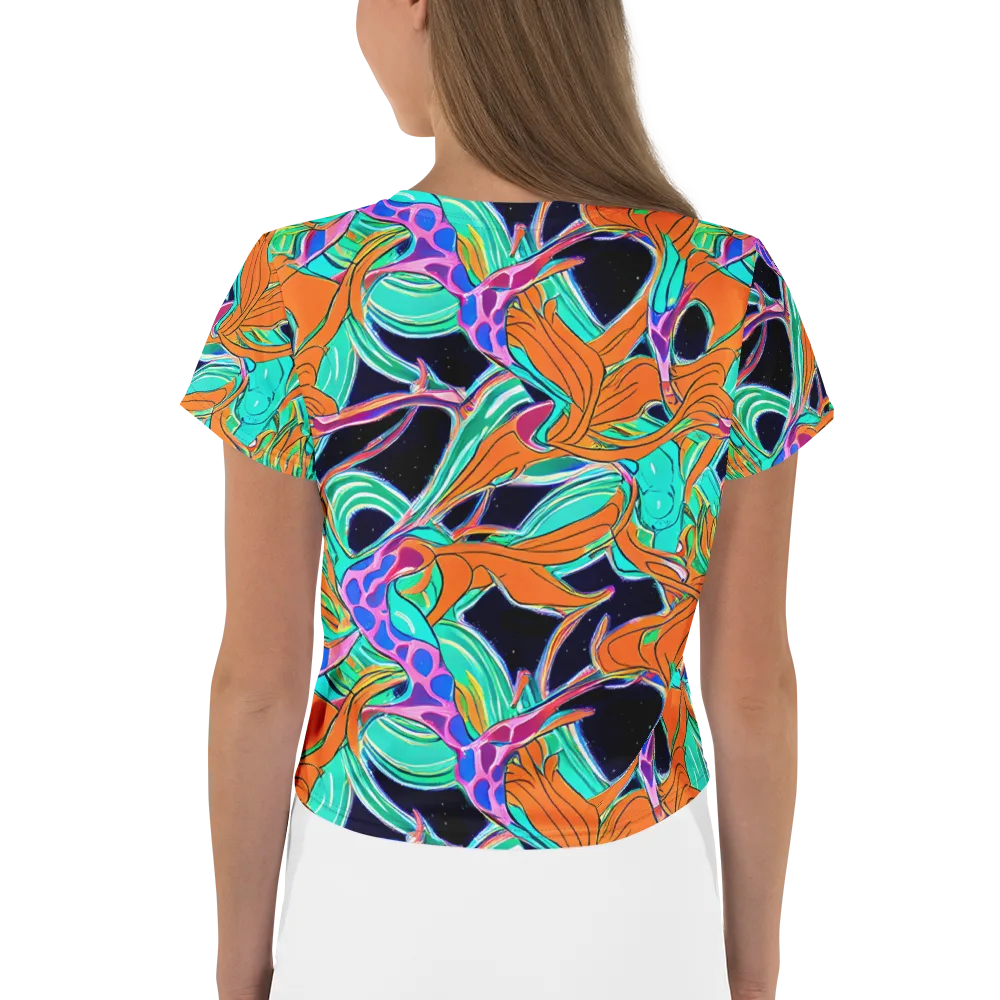 Orbiting Leaves on Crop Tee — Back