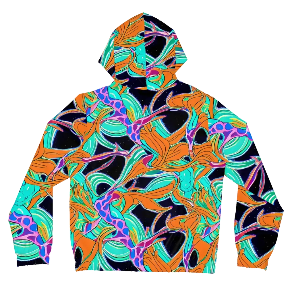 Orbiting Leaves on Women's Full-Zip Hoodie — Back
