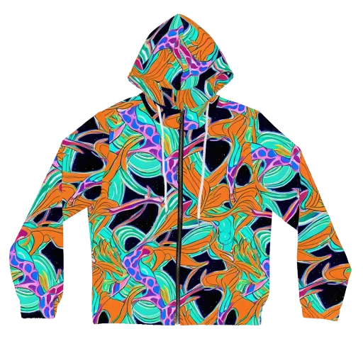 Orbiting Leaves on a Women's Full-Zip Hoodie