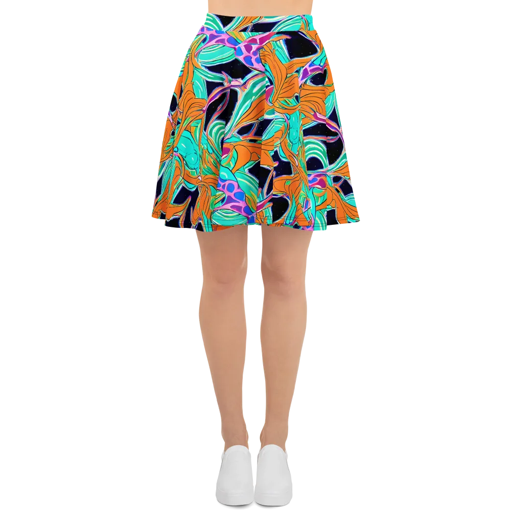 Orbiting Leaves on Skater Skirt — Front