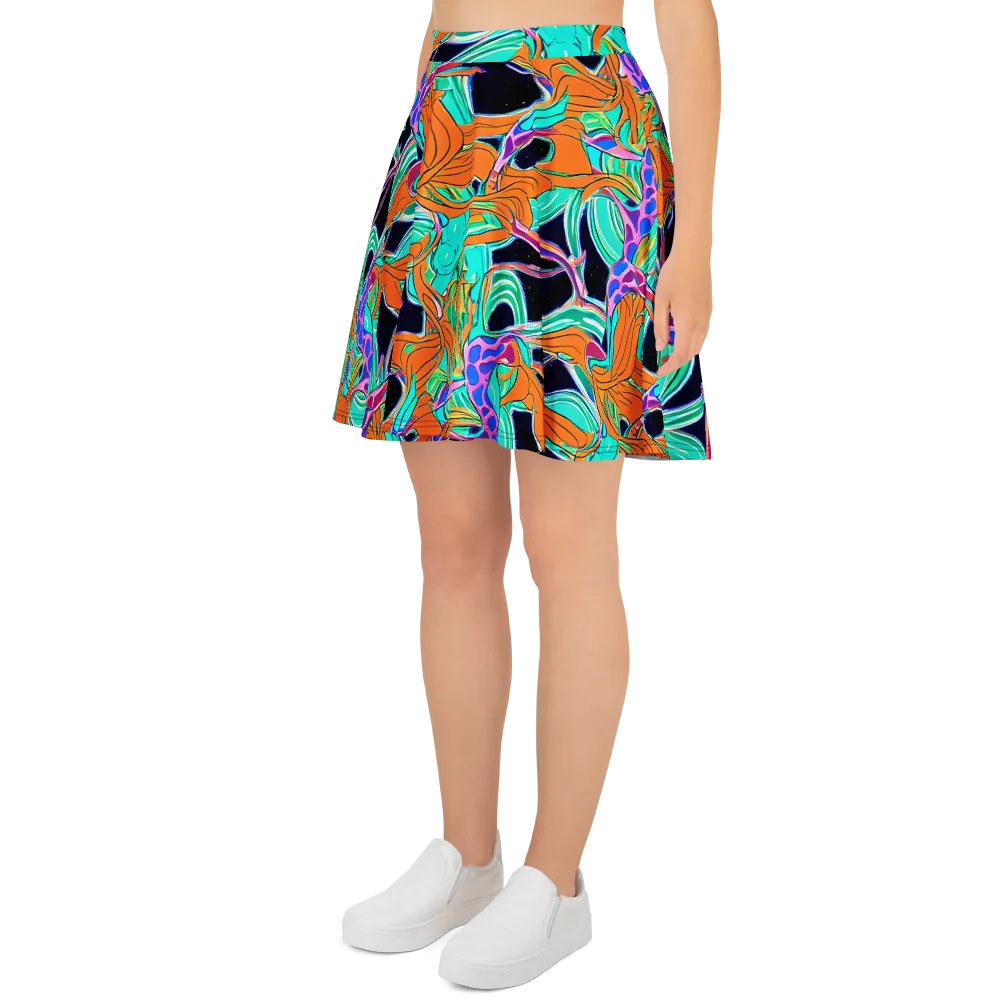 Orbiting Leaves on Skater Skirt — Left