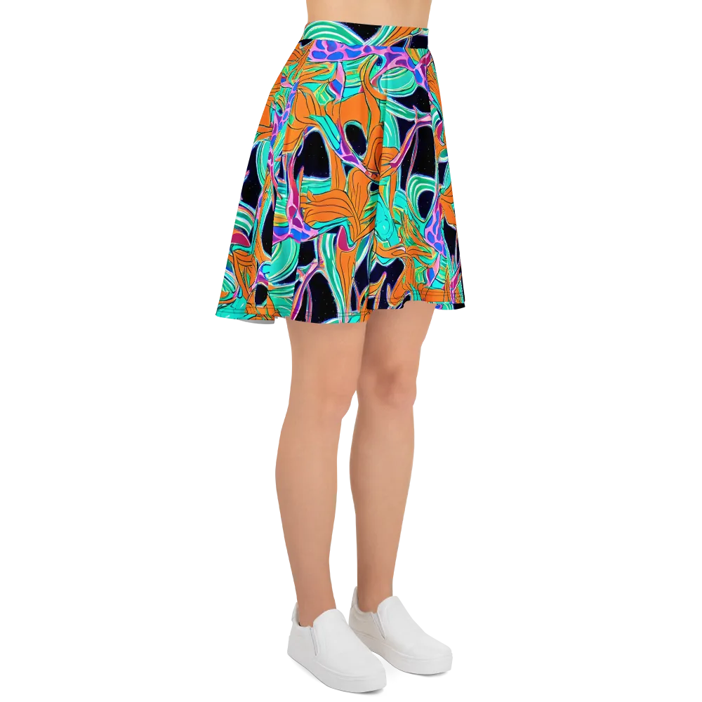 Orbiting Leaves on Skater Skirt — Right