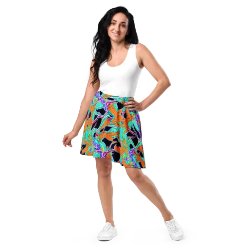 Orbiting Leaves on a Skater Skirt