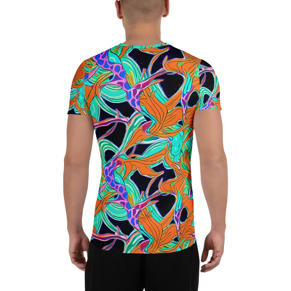 Orbiting Leaves on Men's Athletic T-Shirt — Back