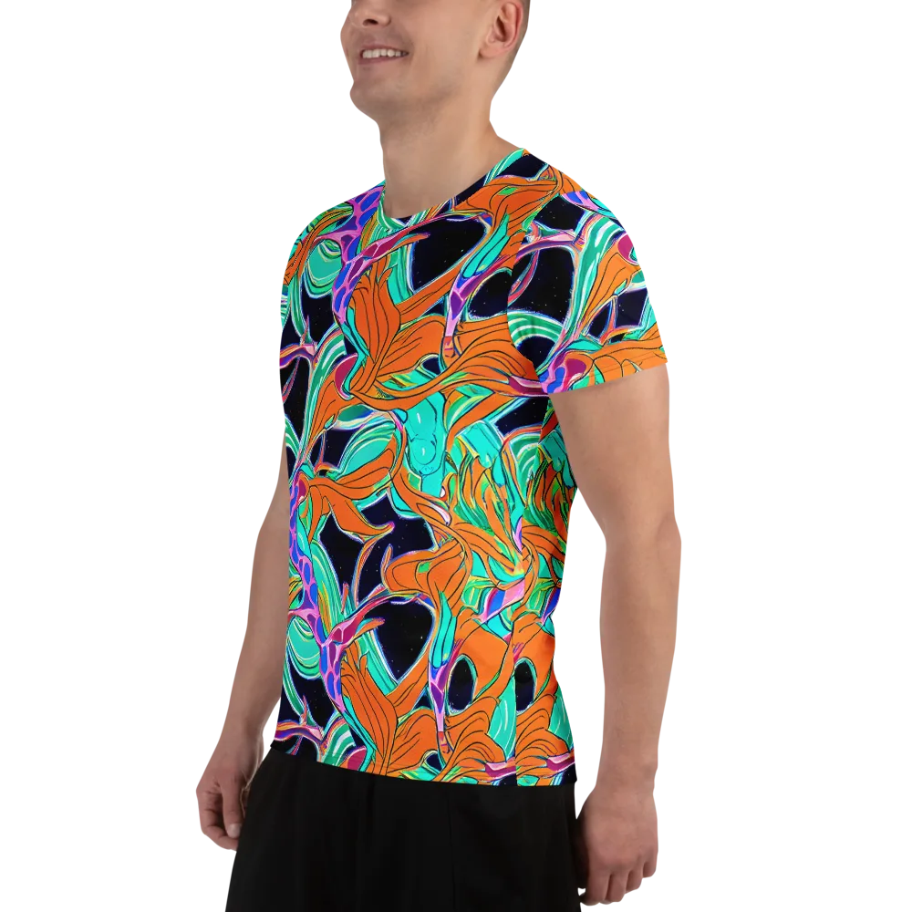 Orbiting Leaves on Men's Athletic T-Shirt — Left