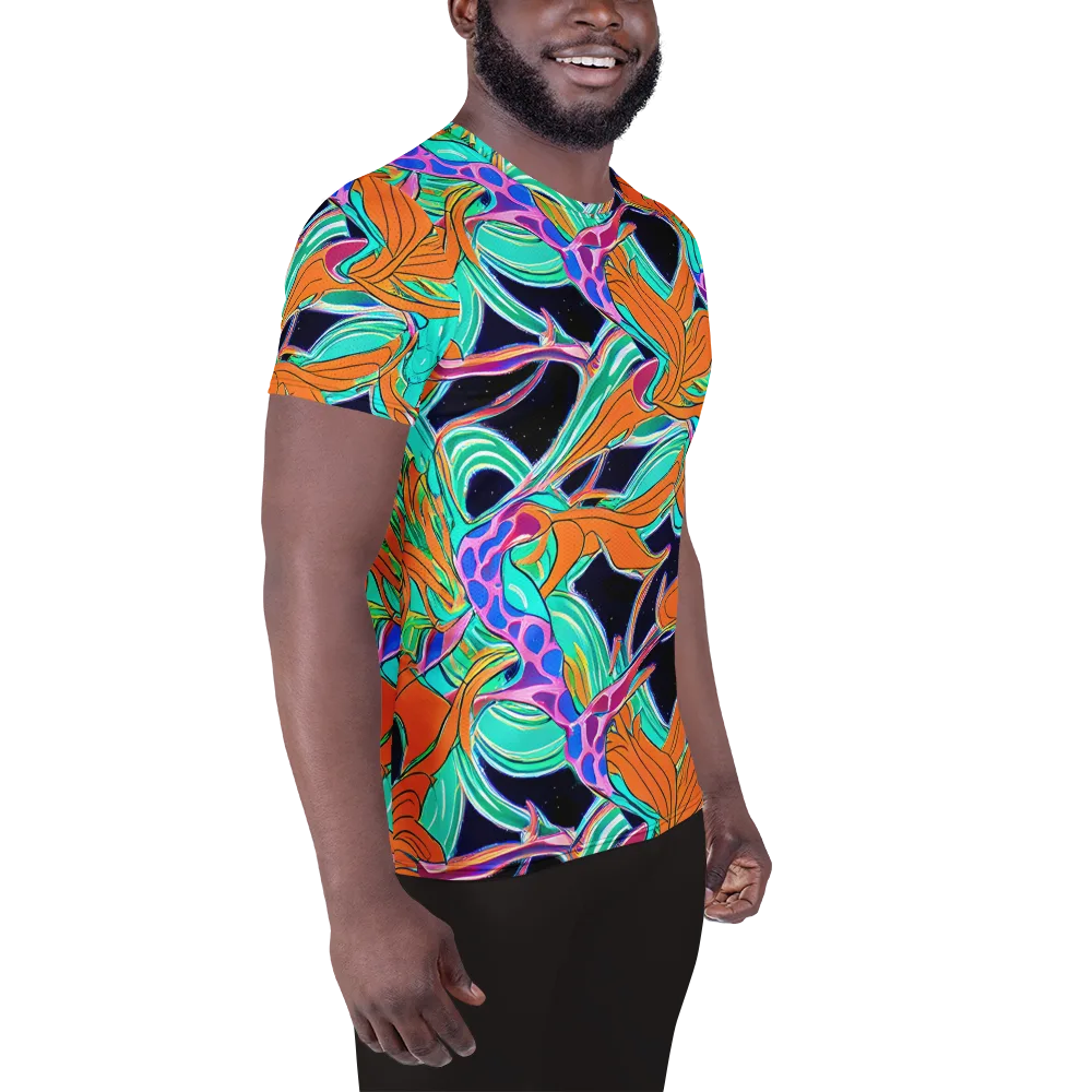 Orbiting Leaves on Men's Athletic T-Shirt — Right
