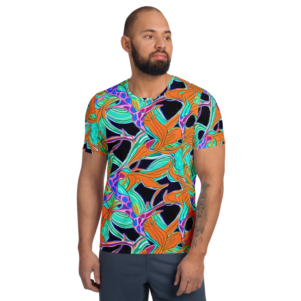 Orbiting Leaves on Men's Athletic T-Shirt — Front