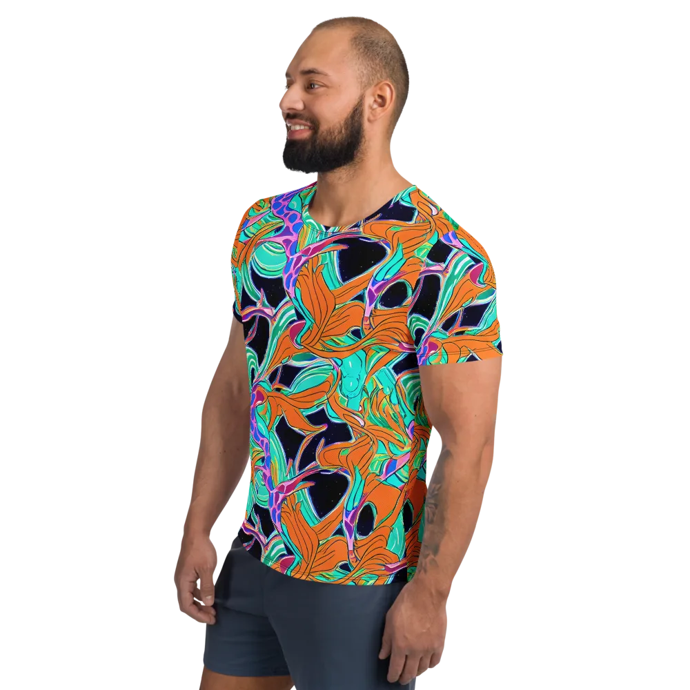Orbiting Leaves on Men's Athletic T-Shirt — Left