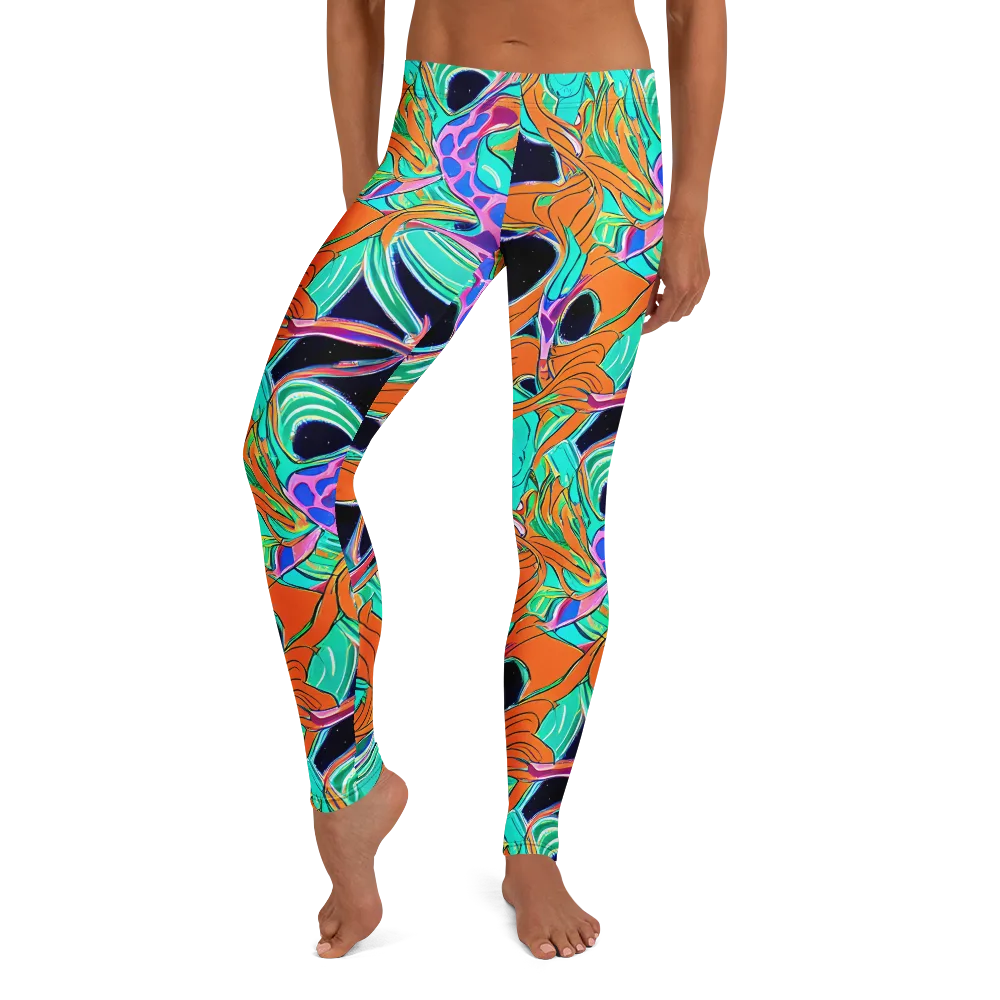 Orbiting Leaves on Leggings — Front