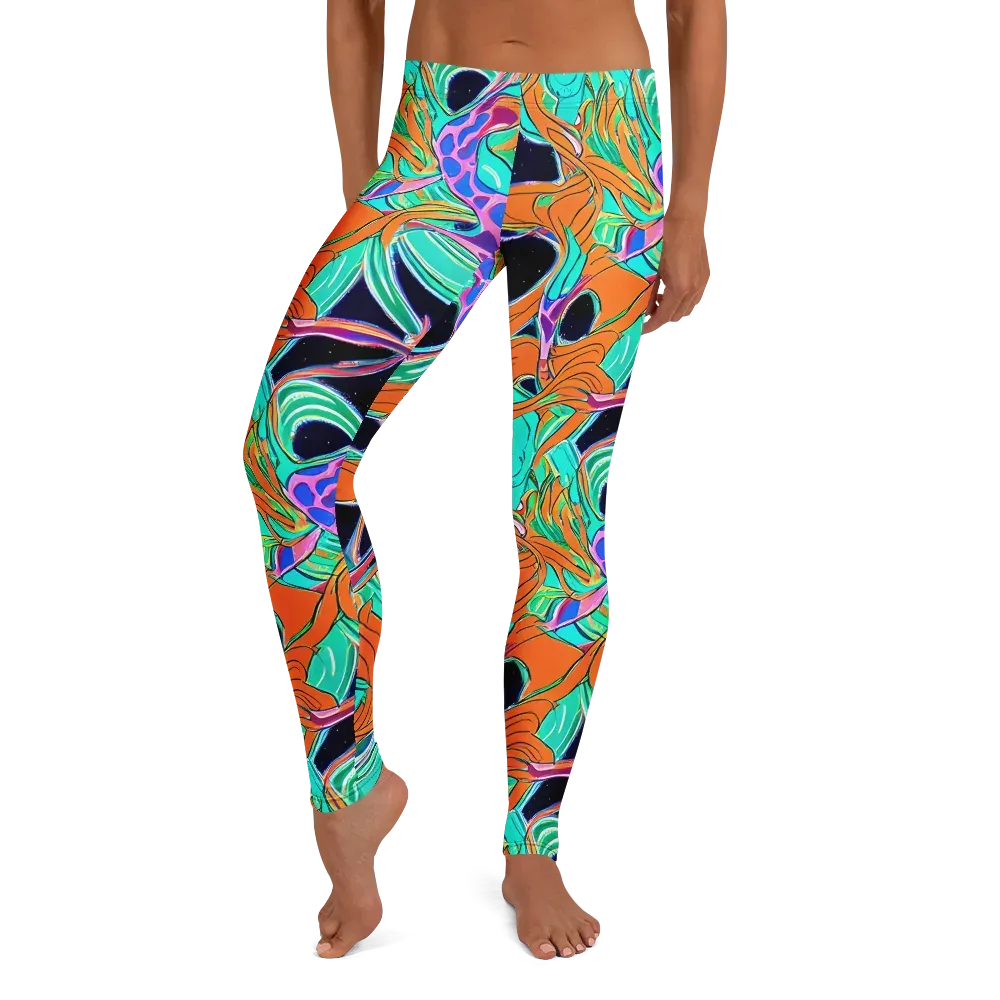 Orbiting Leaves on Leggings — Front