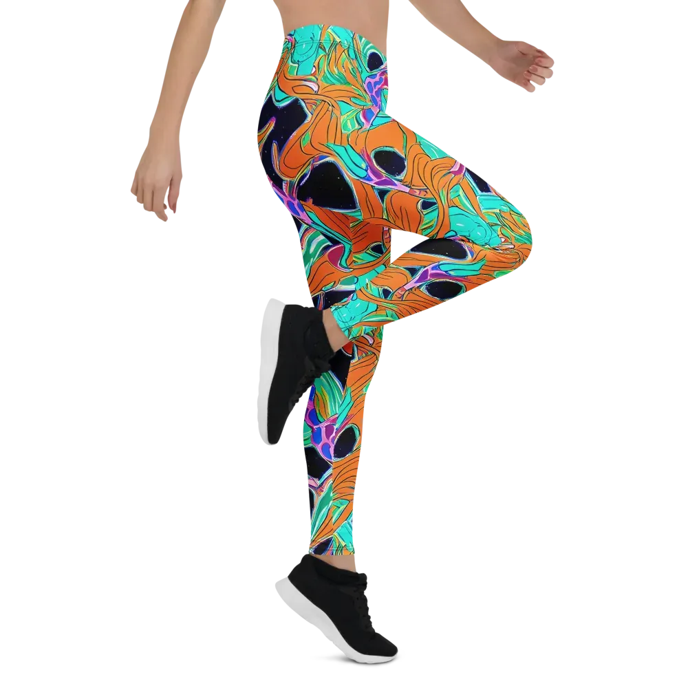 Orbiting Leaves on Leggings — Right