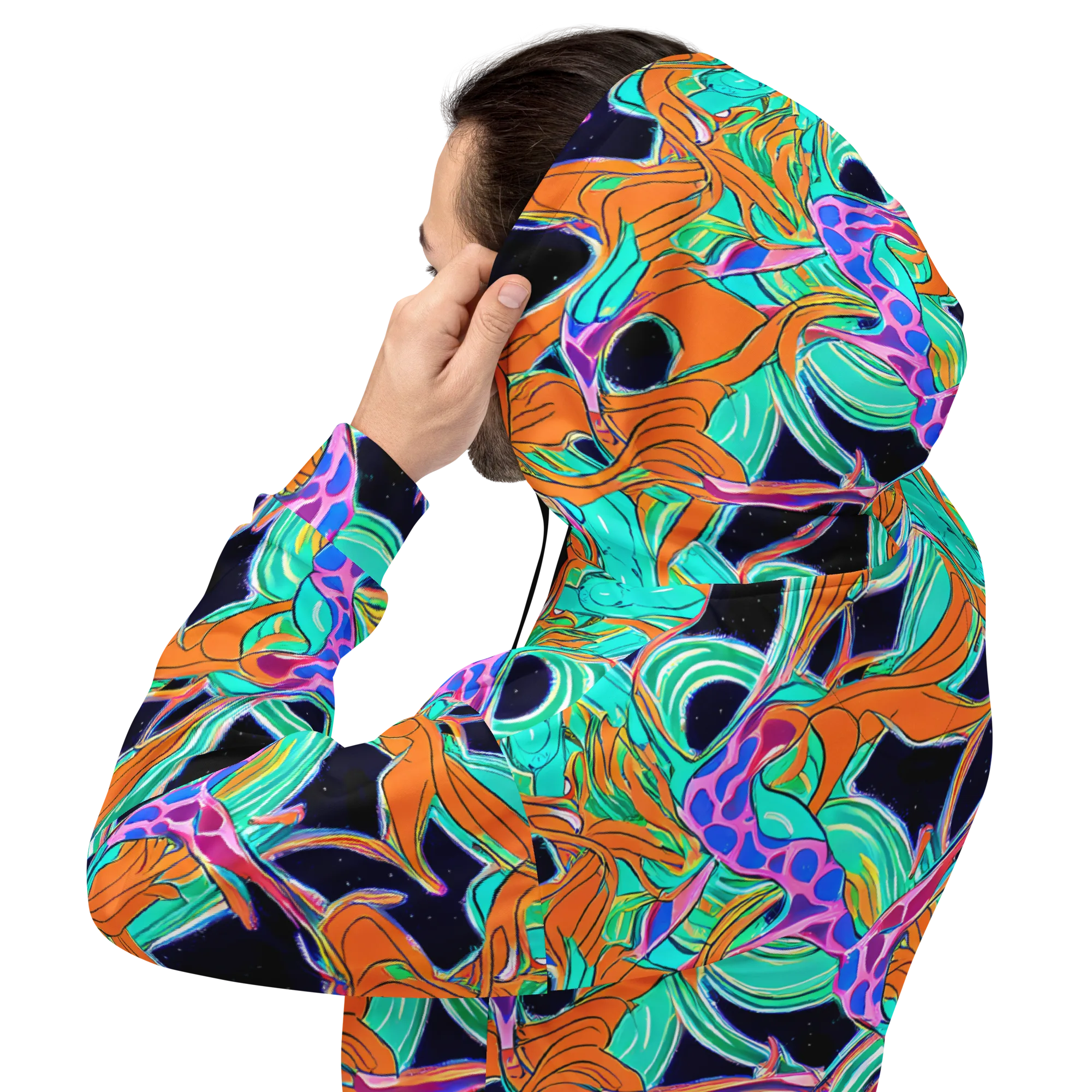 Orbiting Leaves on Hoodie — Back