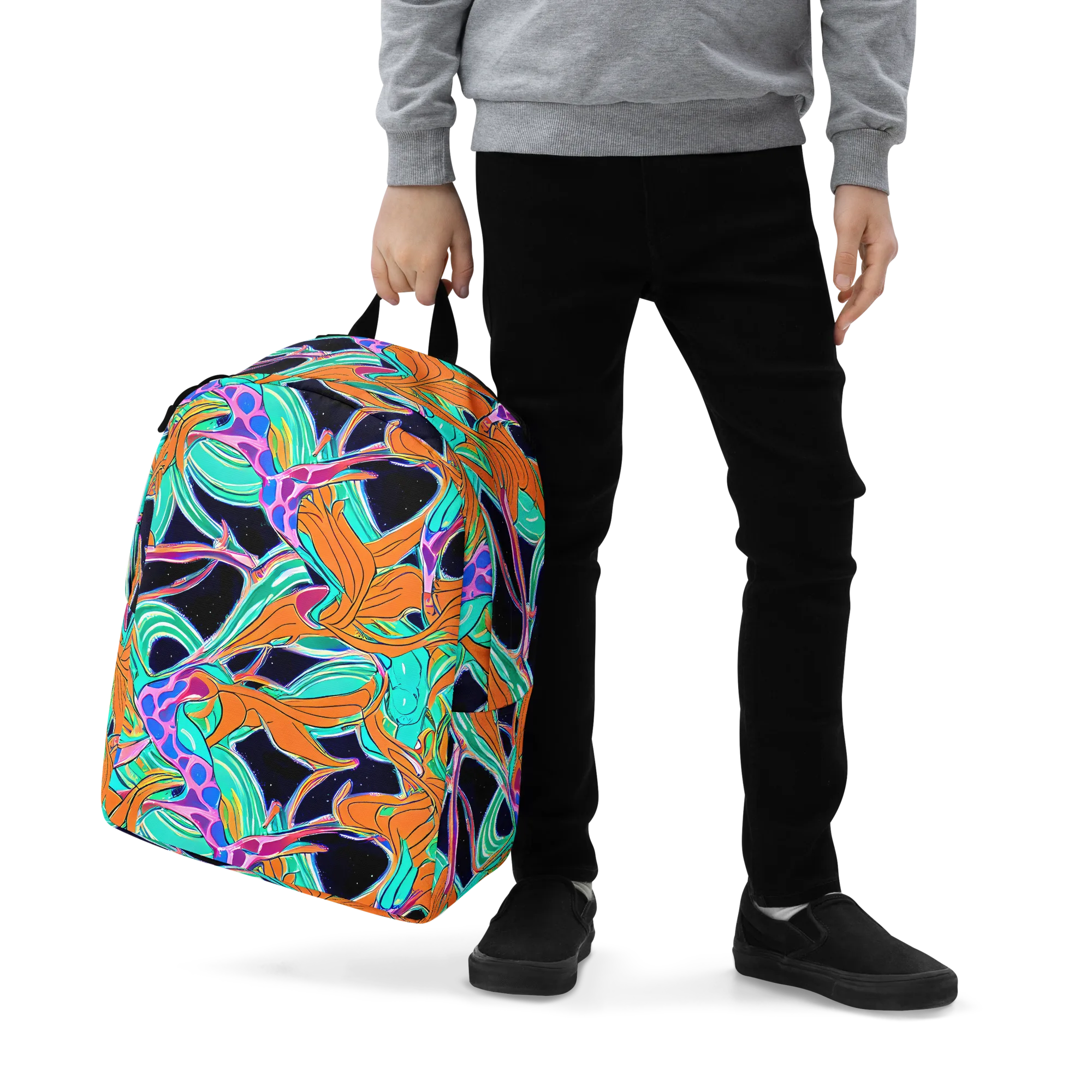 Orbiting Leaves on Minimalist Backpack — Zoomed-in