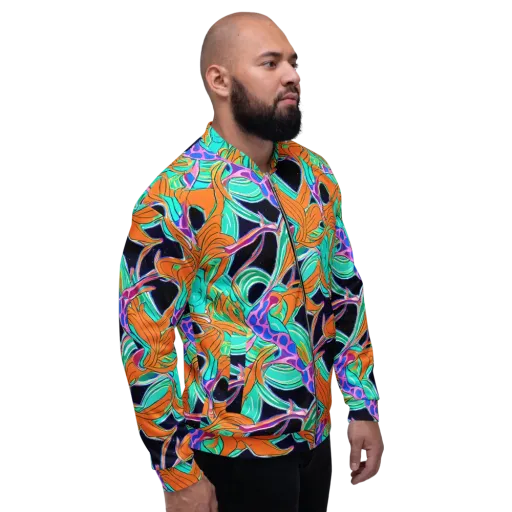 Orbiting Leaves on a Bomber Jacket