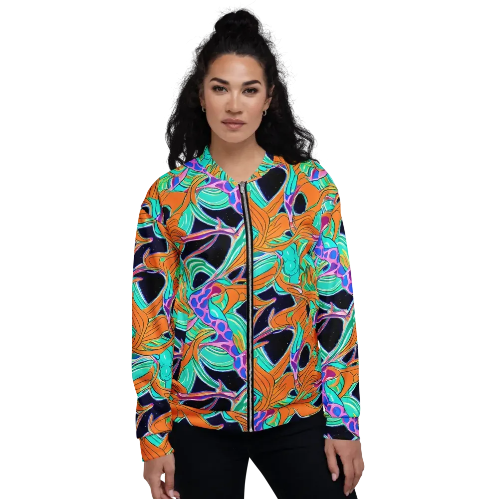 Orbiting Leaves on Bomber Jacket — Front