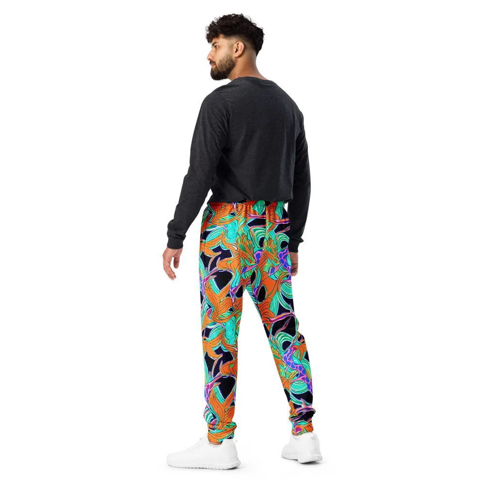 Orbiting Leaves on Men's Joggers — Back