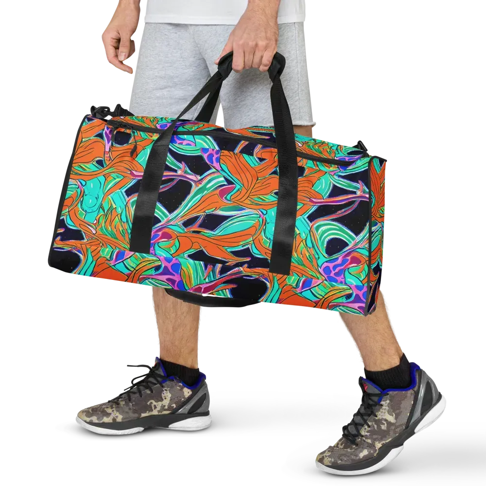 Orbiting Leaves on Duffle Bag — Front