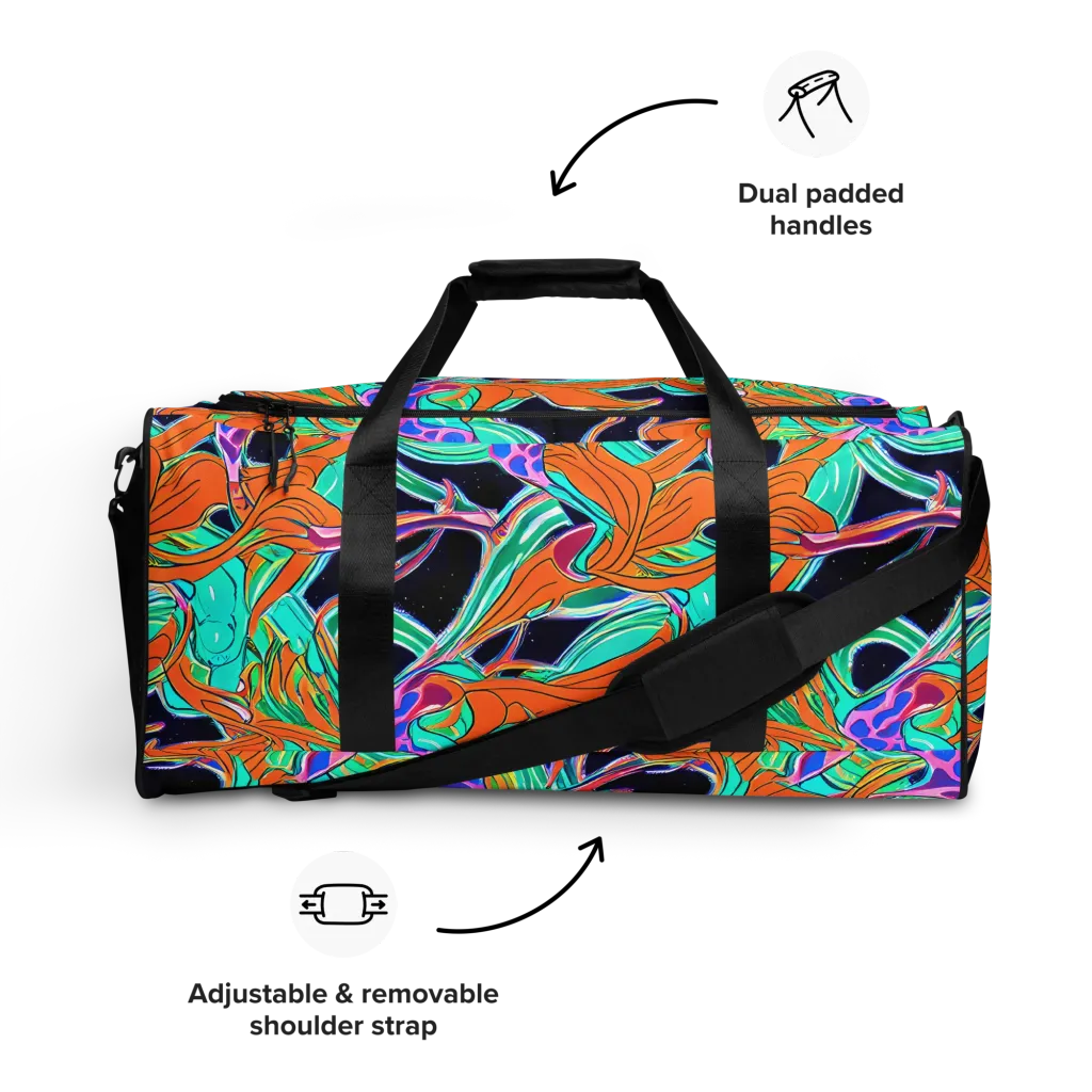 Orbiting Leaves on Duffle Bag — Front