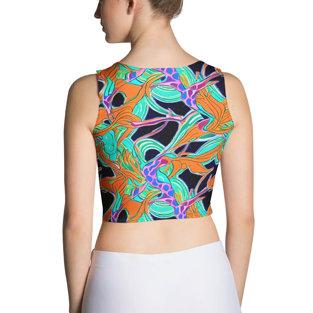 Orbiting Leaves on Crop Top — Back