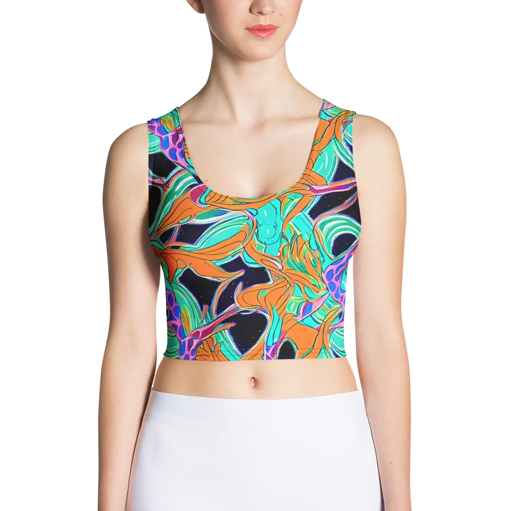 Orbiting Leaves on Crop Top — Front