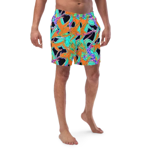 Orbiting Leaves on a Swim Trunks