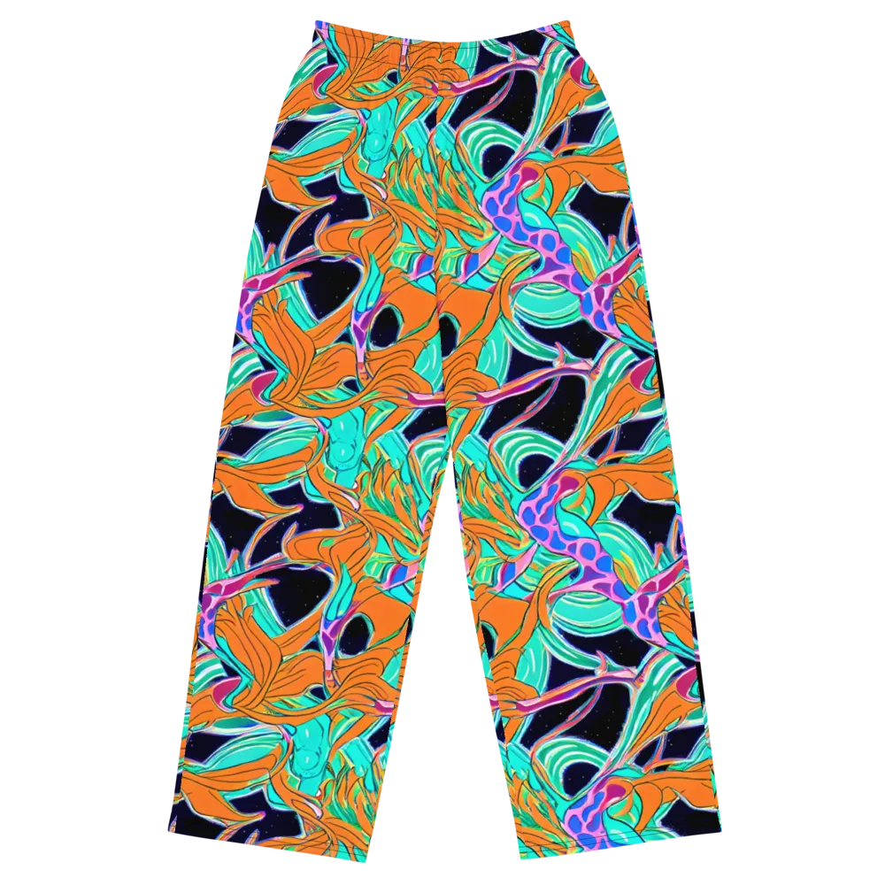 Orbiting Leaves on Wide-Leg Pants — Front