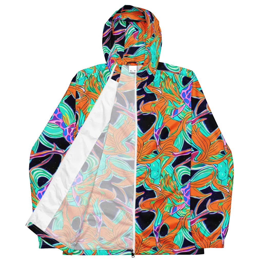 Orbiting Leaves on Men's Windbreaker — Front
