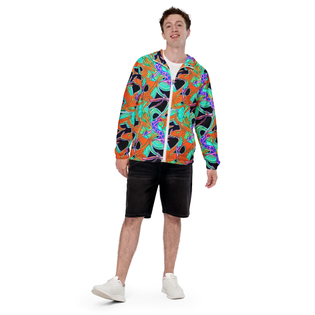 Orbiting Leaves on Men's Windbreaker — Front