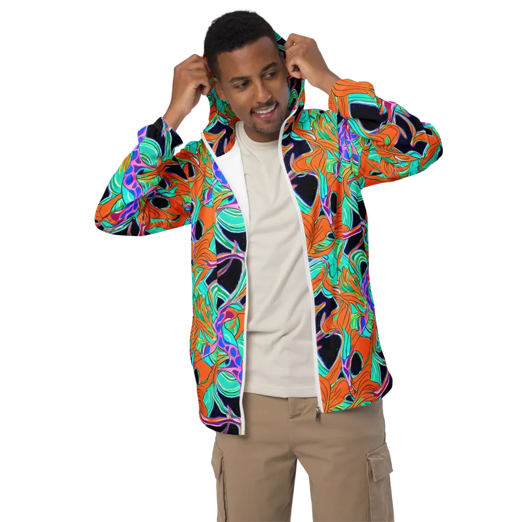 Orbiting Leaves on Men's Windbreaker — Front