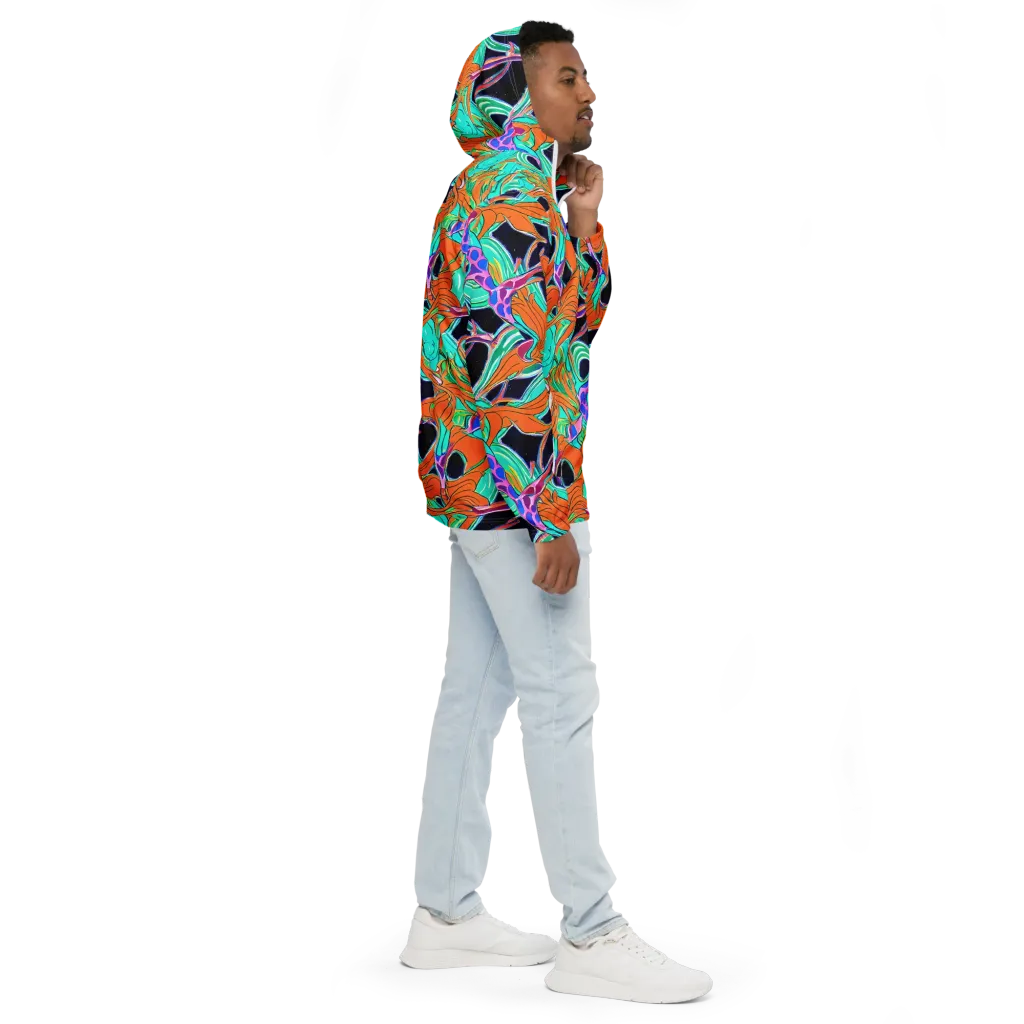Orbiting Leaves on Men's Windbreaker — Right