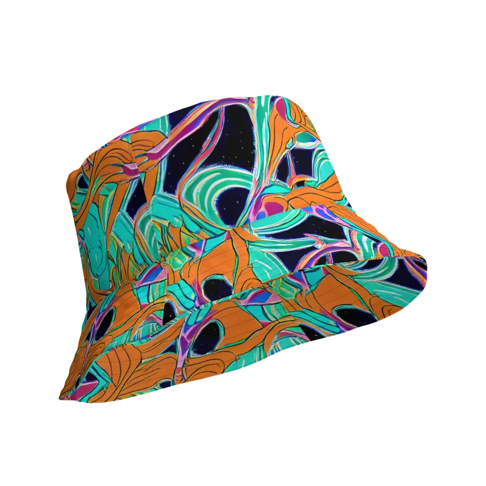 Orbiting Leaves on Reversible Bucket Hat — Product details Outside