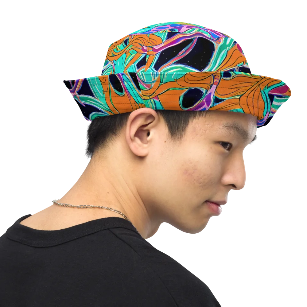 Orbiting Leaves on Reversible Bucket Hat — Right Outside